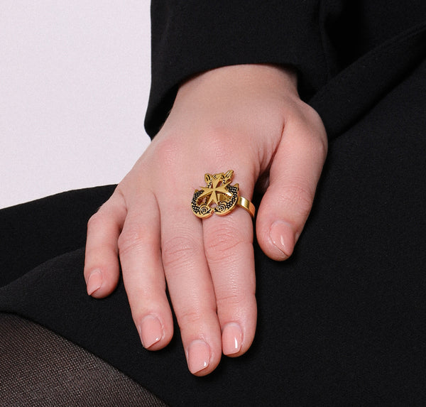Carisma Ħabbata Dolphin & Maltese Cross Ring