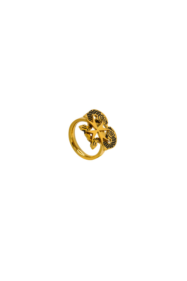 Carisma Ħabbata Dolphin & Maltese Cross Ring