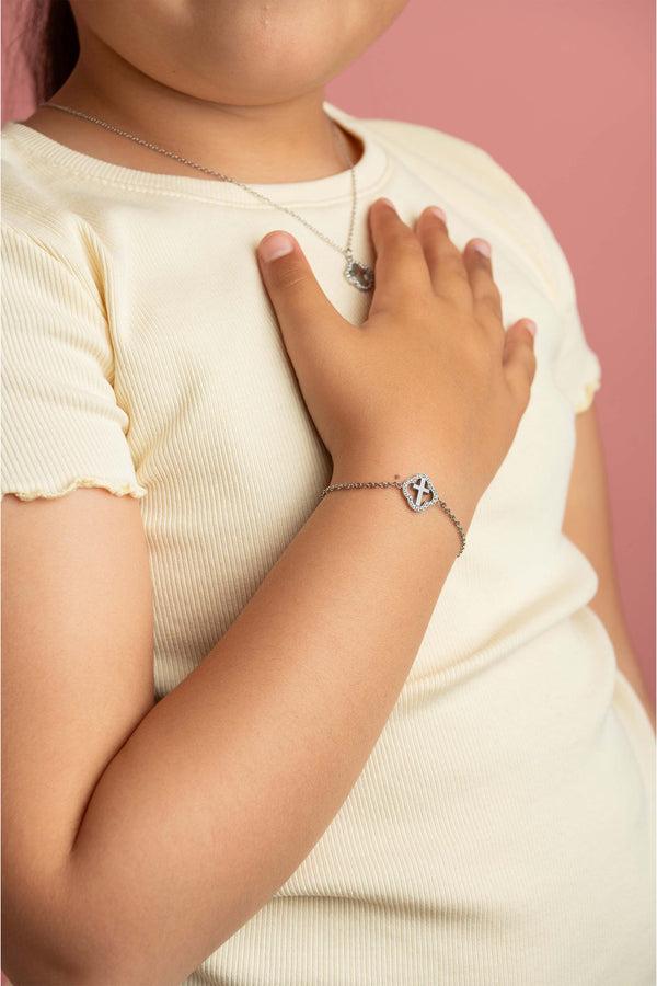 Carisma Halo Cross Silver Bracelet