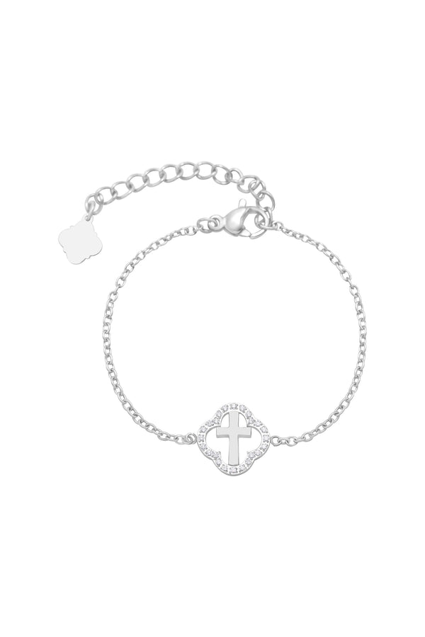 carisma Halo Cross Silver Bracelet