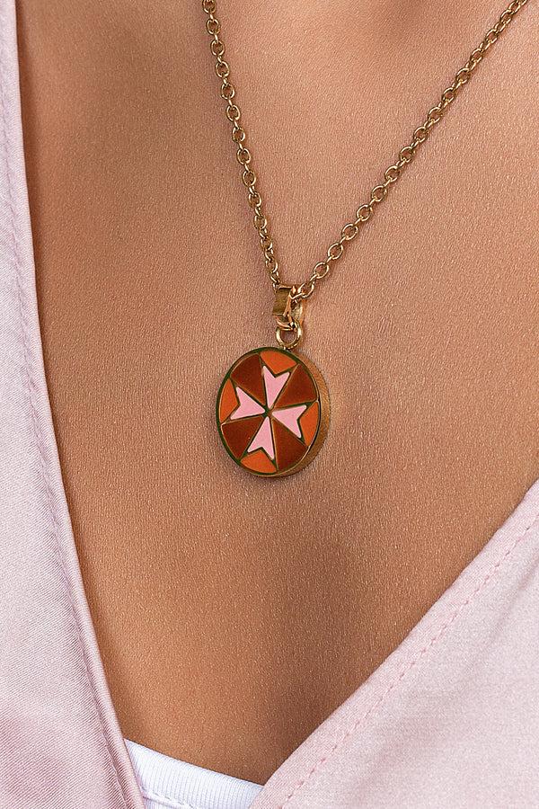 Carisma Hazel Brown Maltese Cross Pendant