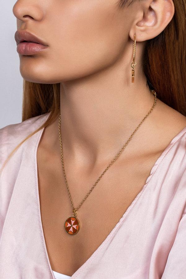 Carisma Hazel Brown Maltese Cross Pendant