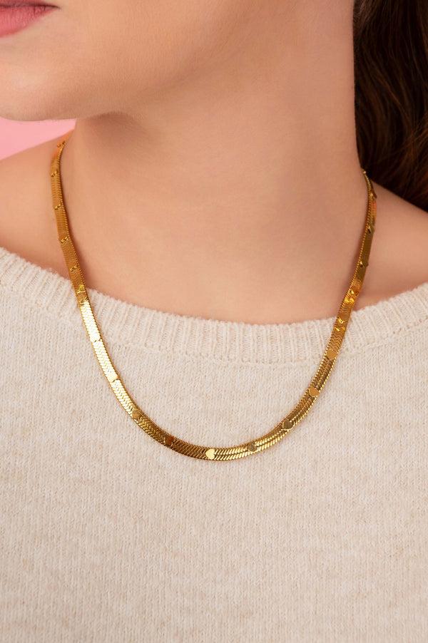 Carisma Heart Flat Snake Chain Necklace