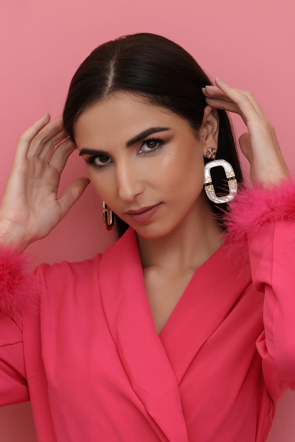 Carisma Hinged Mother Of Pearl Statement Earrings