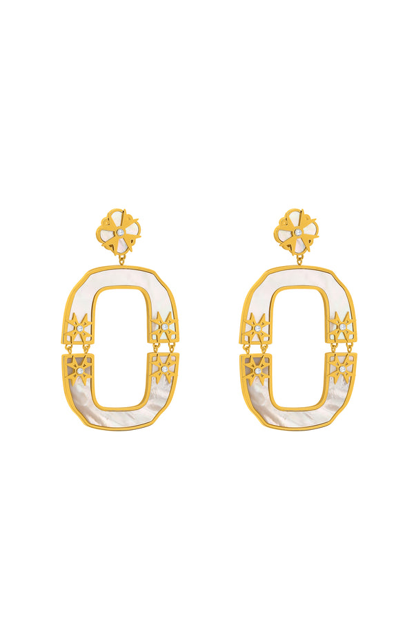 carisma Hinged Mother of Pearl Statement Earrings