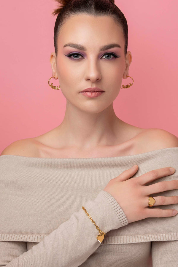 Carisma Inħobbok Qalbi Medium Hoop Earring Set