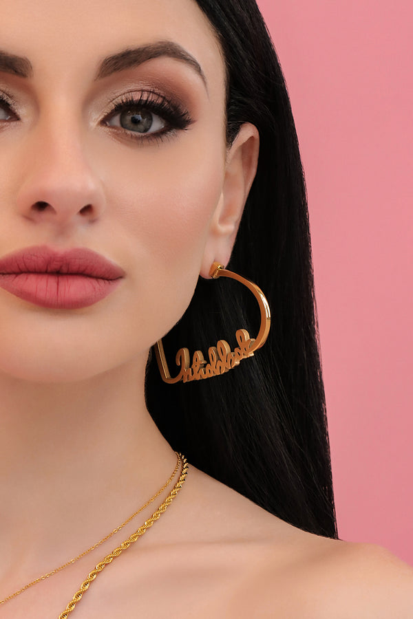 Carisma Inħobbok Qalbi Statement Hoop Earring Set