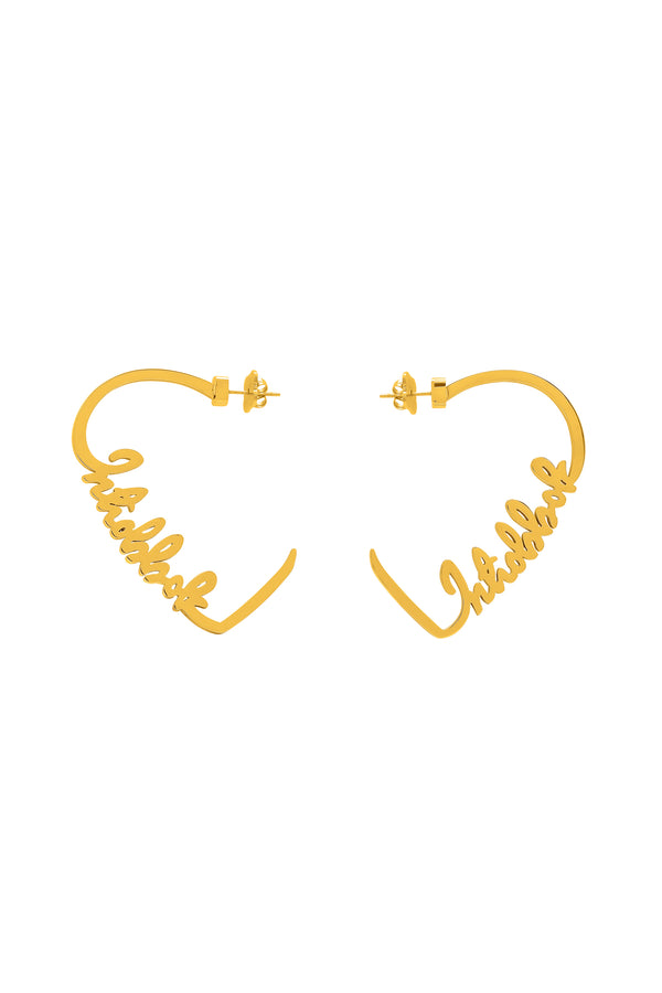 carisma Inħobbok Qalbi Statement Hoop Earring Set