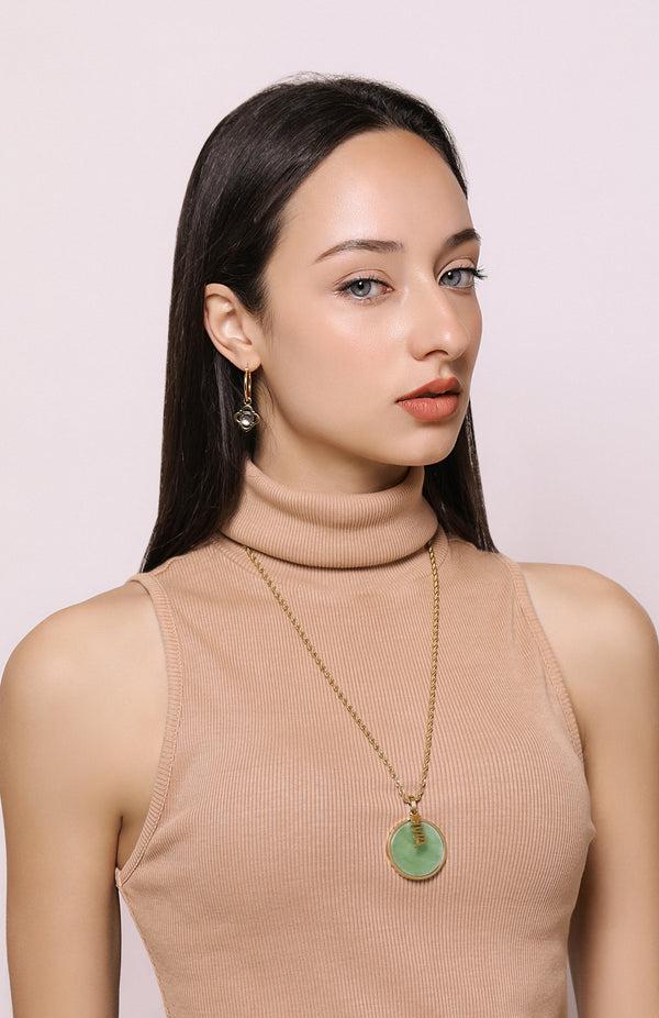 Carisma Jade Stone Large Circle Pendant