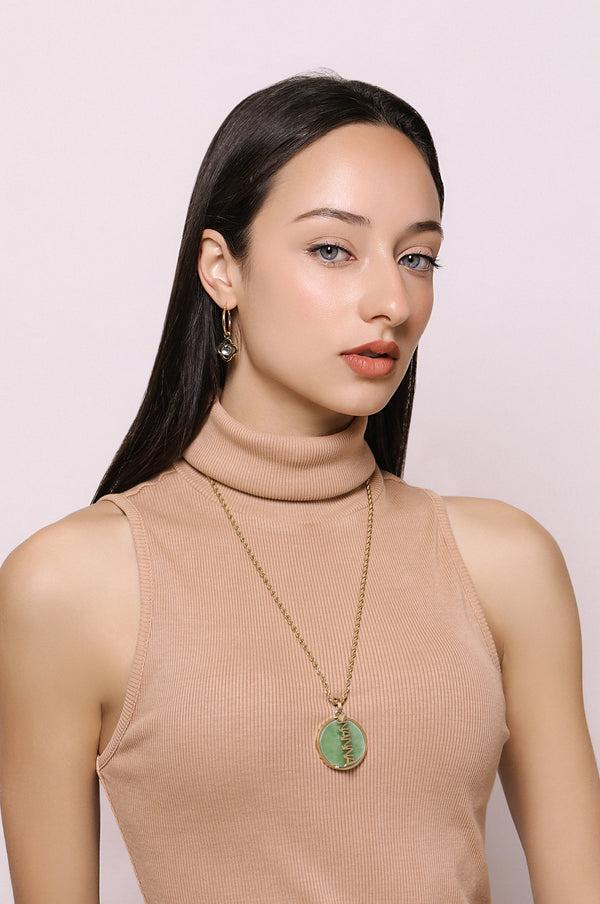 Carisma Jade Stone Large Circle Pendant