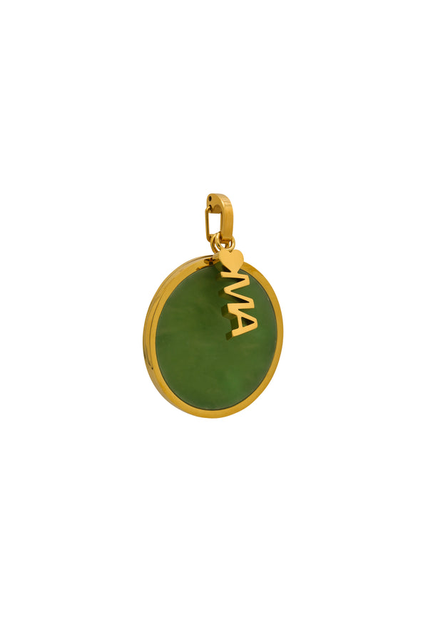 Carisma Jade Stone Large Circle Pendant
