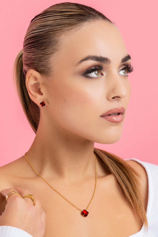 Carisma January Logo Birthstone Stud Earring Set