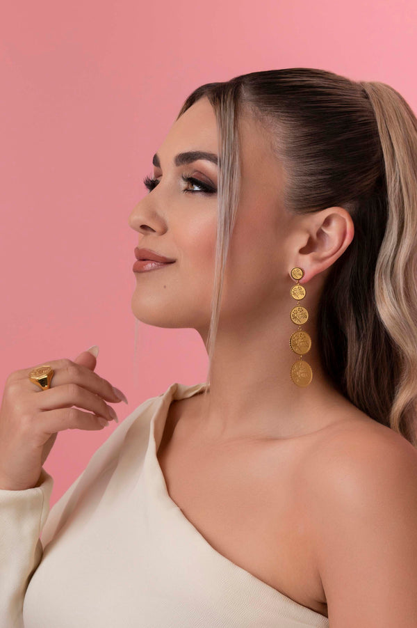 Carisma Karmela's Coin Drop Statement Earring Set
