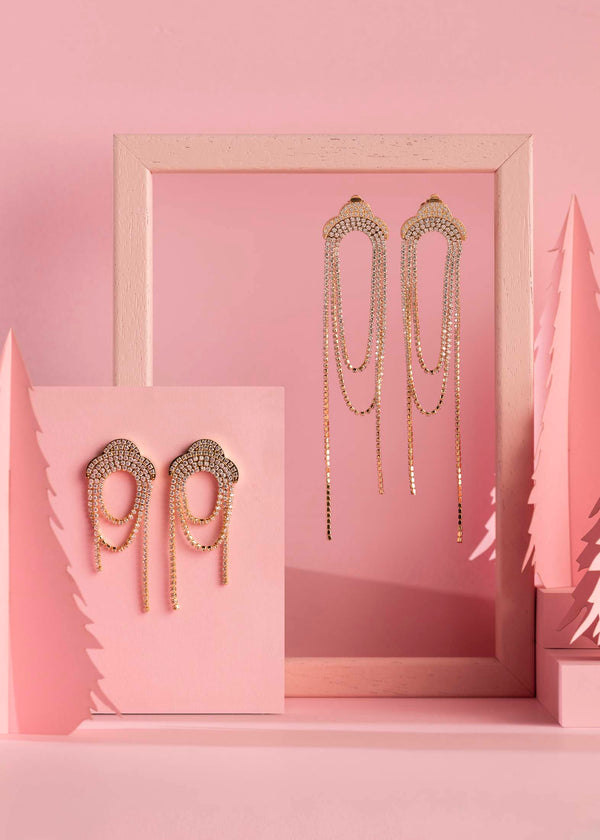 Carisma Kelsey's Zirconia Tassel Drop Earring Set
