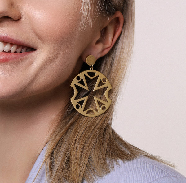 Carisma Large Maltese Cross Cut-out Earring Set