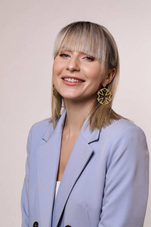 Carisma Large Maltese Cross Cut-out Earring Set