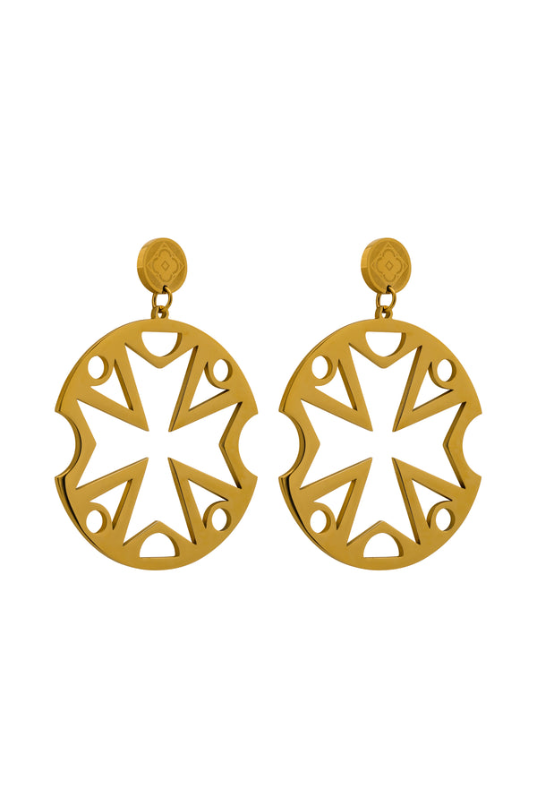 carisma Large Maltese Cross Cut-out Earring Set