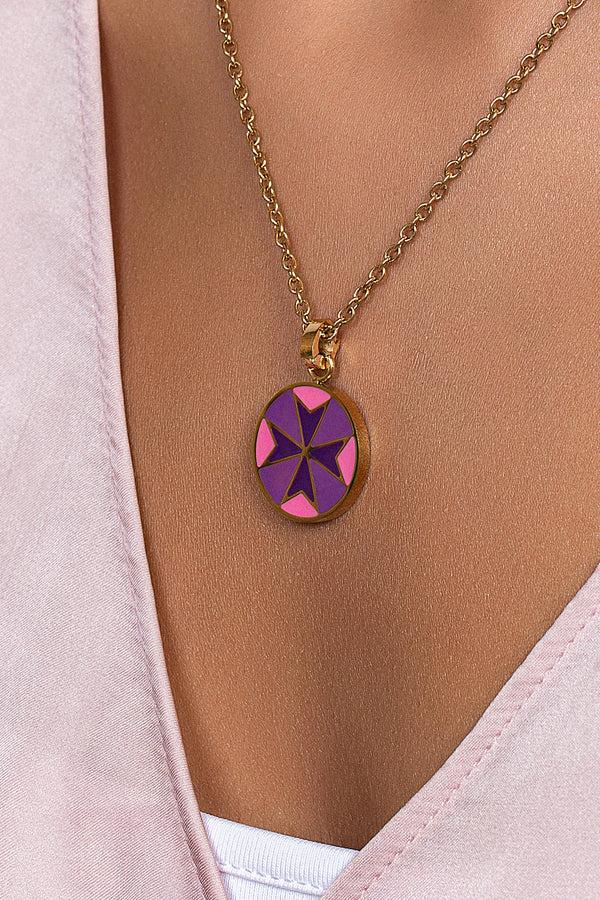 Carisma Lavender Maltese Cross Pendant