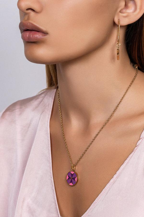 Carisma Lavender Maltese Cross Pendant