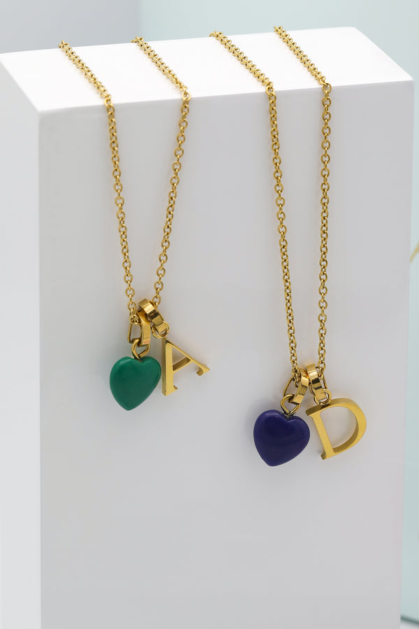 Carisma Carisma Letter & Heart Birthstone Pendant Necklace Matching Gift Set