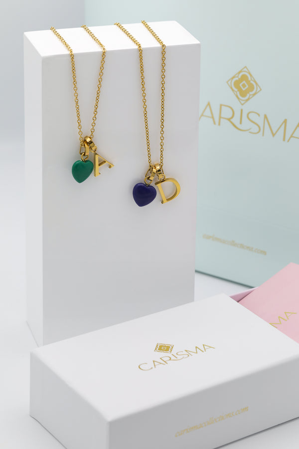 carisma Carisma Letter & Heart Birthstone Pendant Necklace Matching Gift Set