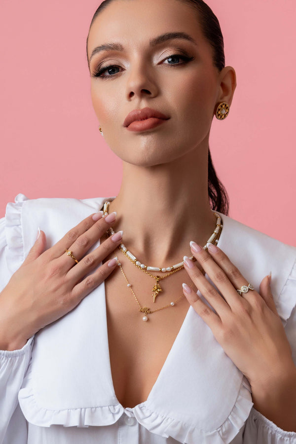 Carisma ‘Ma’ Cursive Freshwater Pearl Necklace