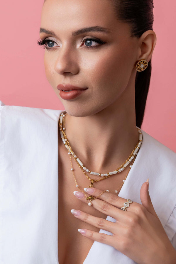 Carisma ‘Ma’ Cursive Freshwater Pearl Necklace