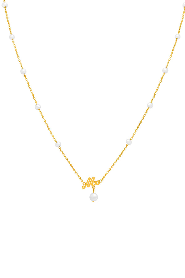 carisma ‘Ma’ Cursive Freshwater Pearl Necklace