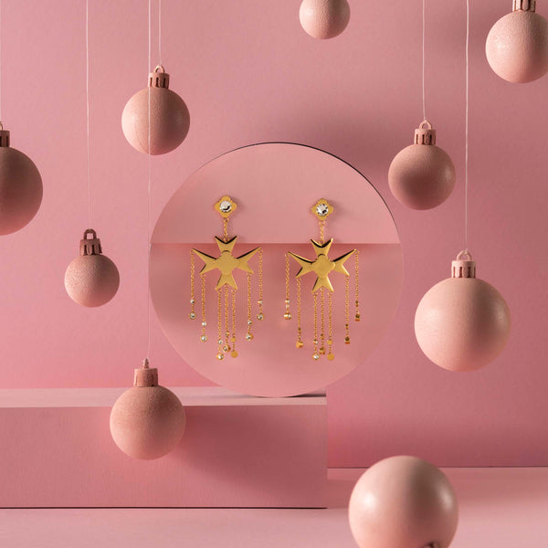 Carisma Maltese Cross Chandelier Earring Set