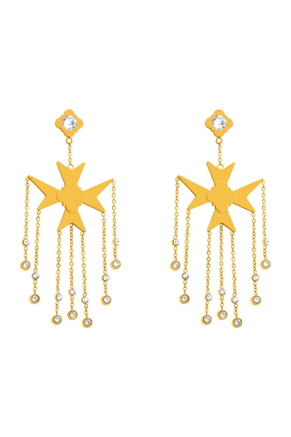 carisma Maltese Cross Chandelier Earring Set