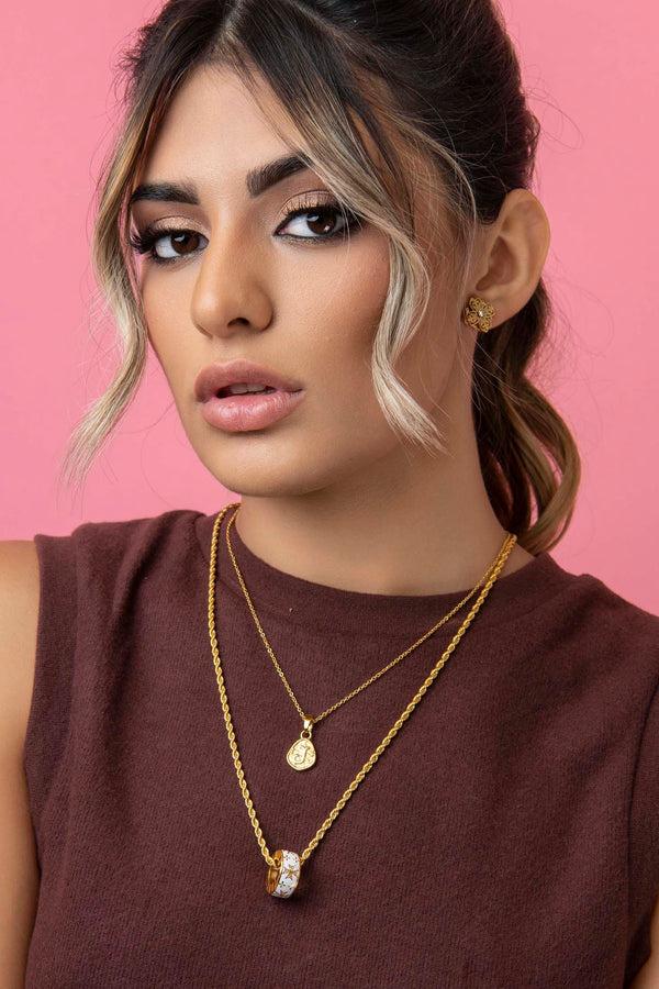 Carisma Maltese Cross Crystal Ring Pendant