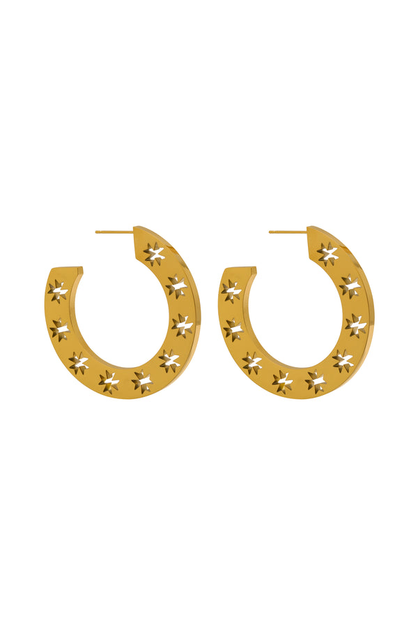 carisma Maltese Cross Half Hoop Earring Set