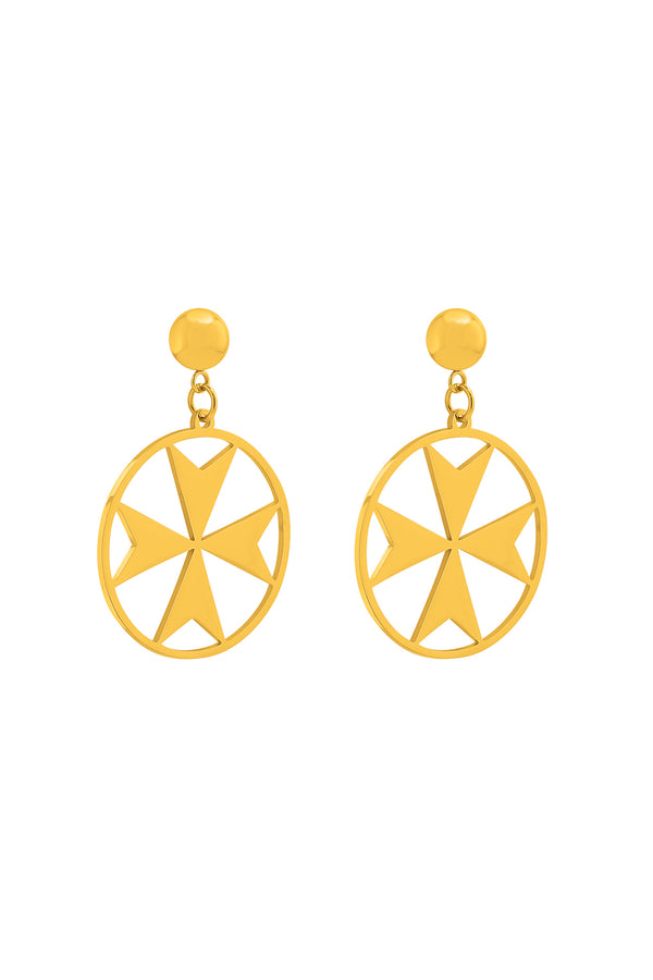 carisma Maltese Cross Hoop Earring Set