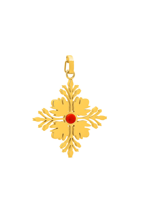 carisma Maltese Tile Pattern Flame Stone Pendant