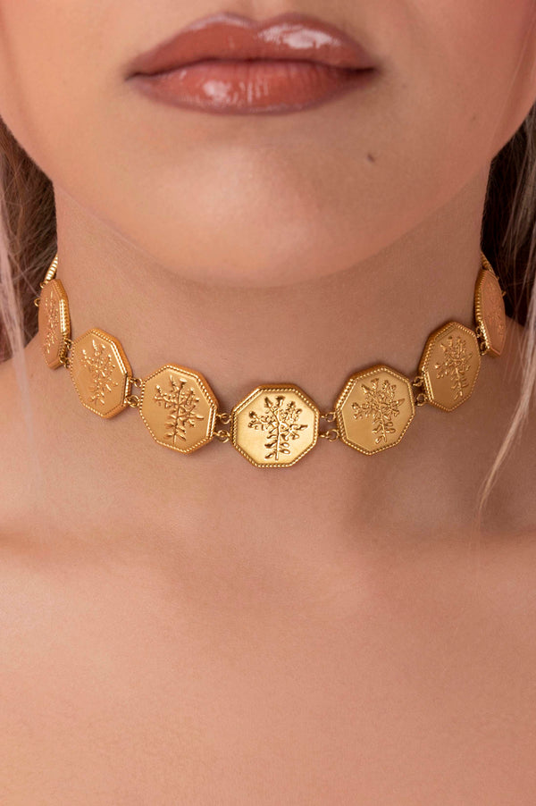 Carisma Margerita's Coin Link Choker Necklace