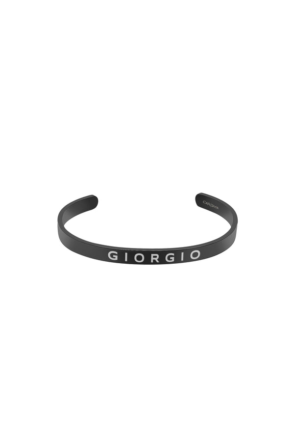 carisma Matte Black Engravable Bangle