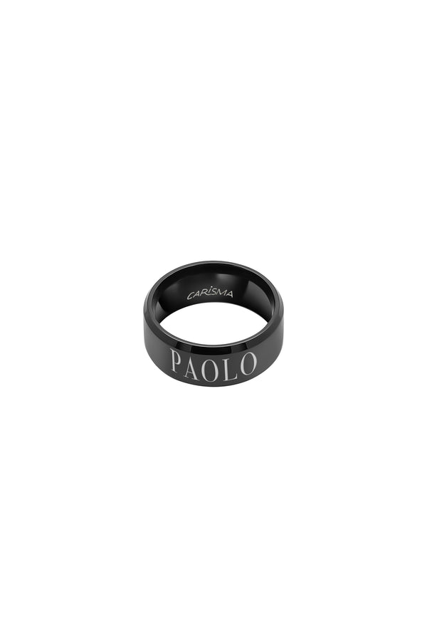 carisma Matte Black Engravable Ring