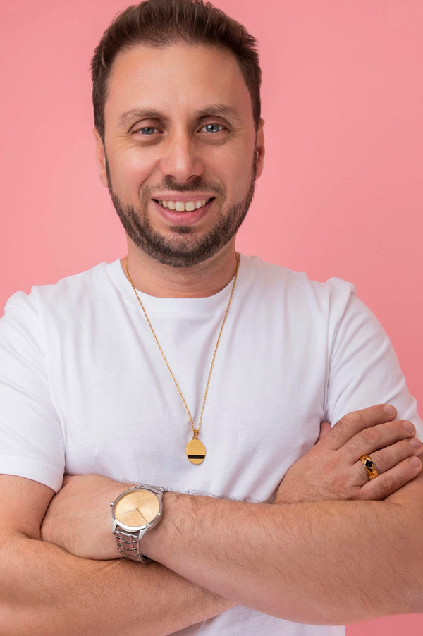 Carisma Men's Black Enamel Ring