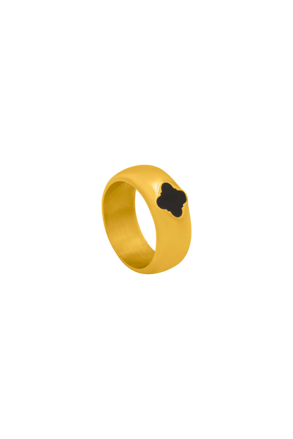 carisma Men's Black Enamel Ring