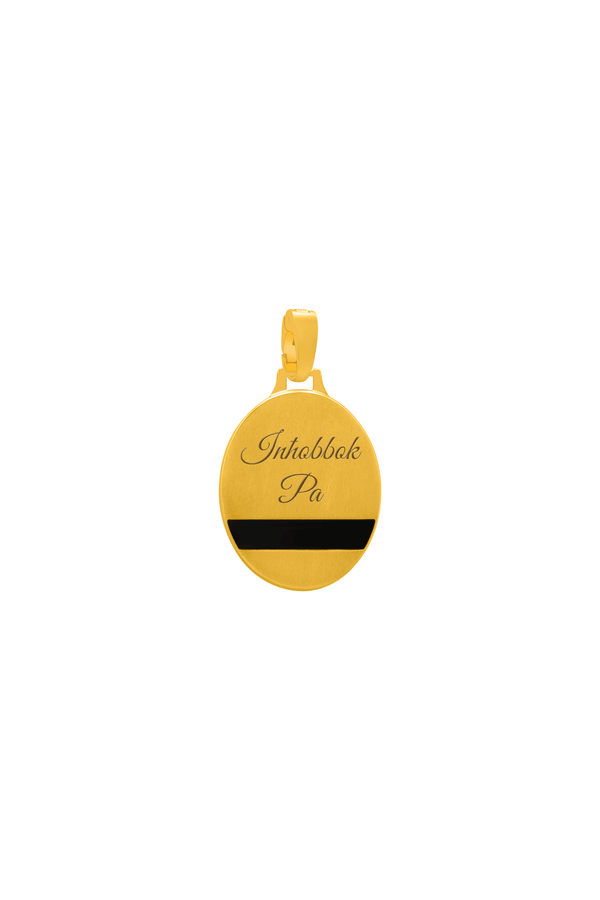 carisma Men's Engravable Black Enamel Pendant