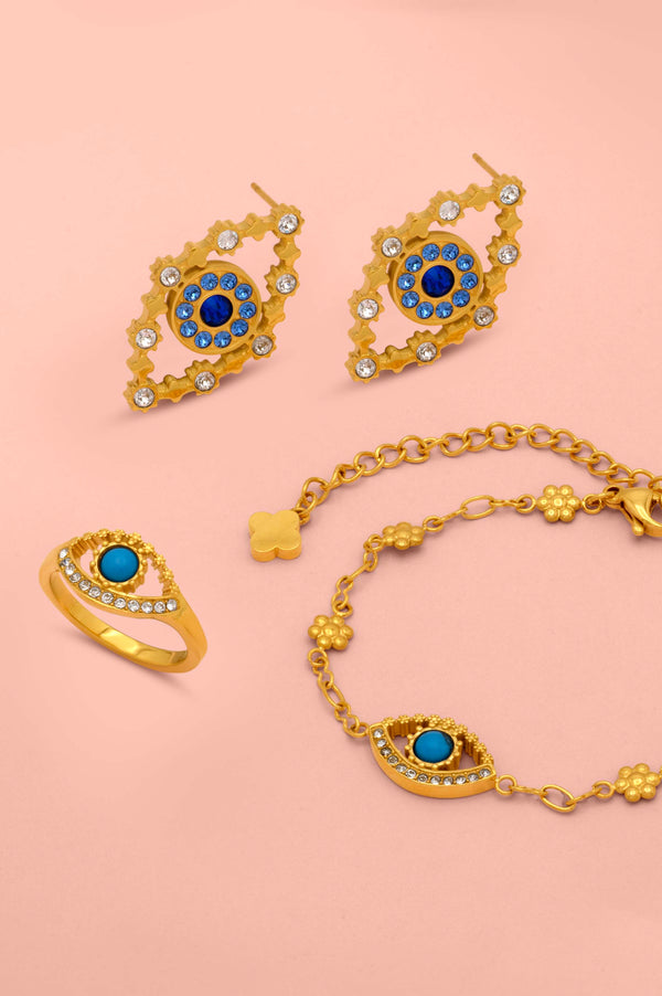 Carisma Milos Evil Eye Statement Stud Earring Set