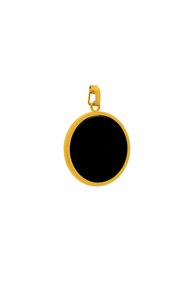 carisma Obsidian Stone Large Circle Pendant