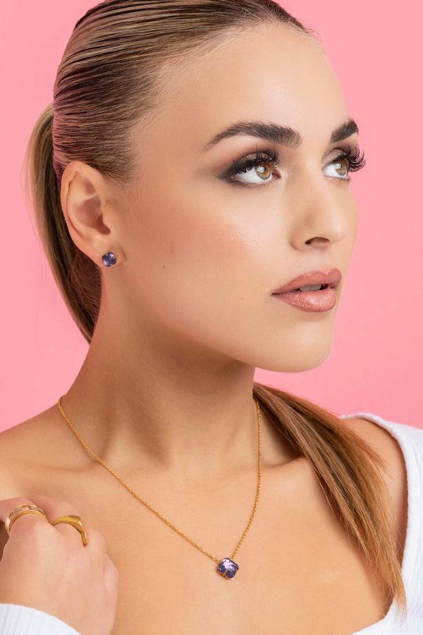 Carisma October Logo Birthstone Stud Earring Set