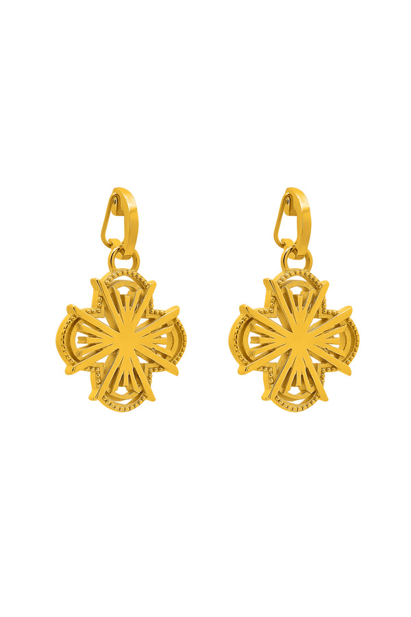 carisma Ornate Maltese Cross Pendant Earring Set