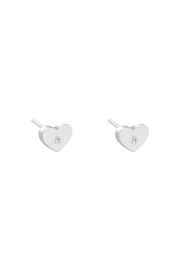 carisma Petite Heart Silver Stud Earring Set