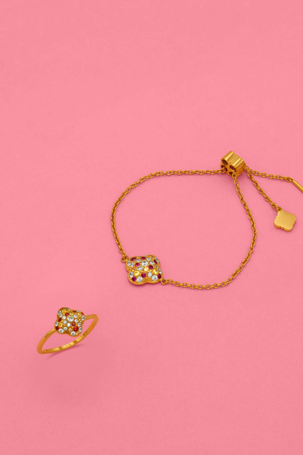 carisma Pink Aurora Ring & Bracelet Gift Set