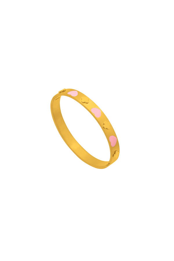 carisma Pink Heart Enamel Bangle