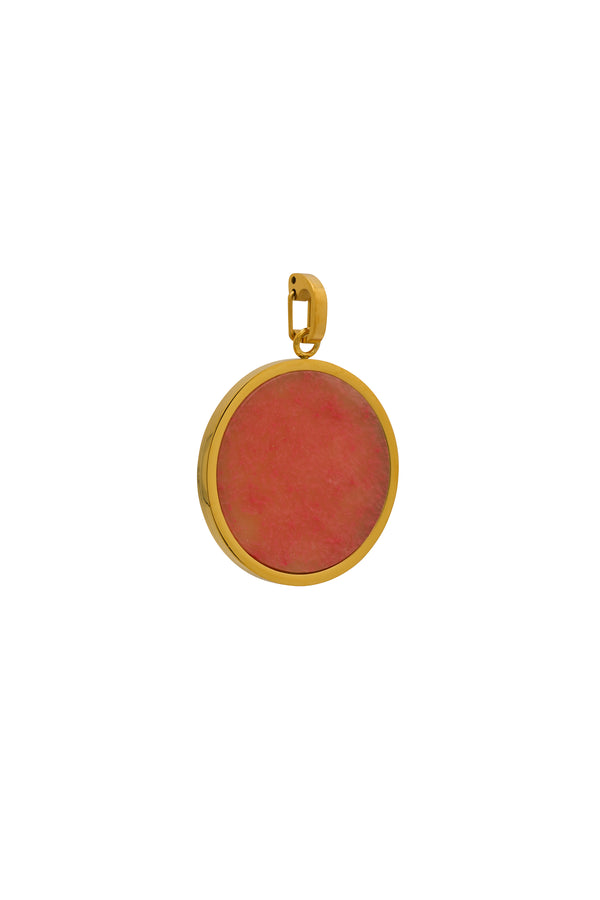 carisma Pink Stone Large Circle Pendant