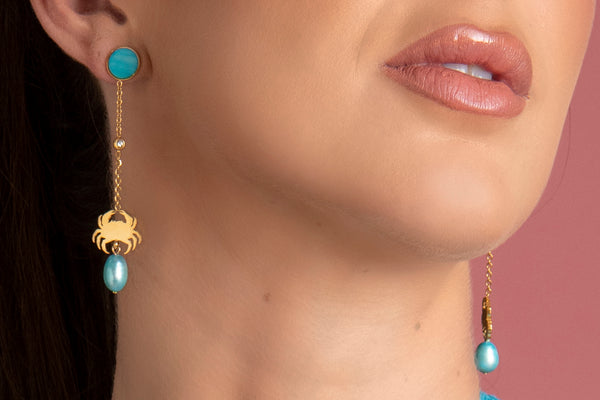 Carisma Qabru Blue FreshWater Pearl Drop Earrings