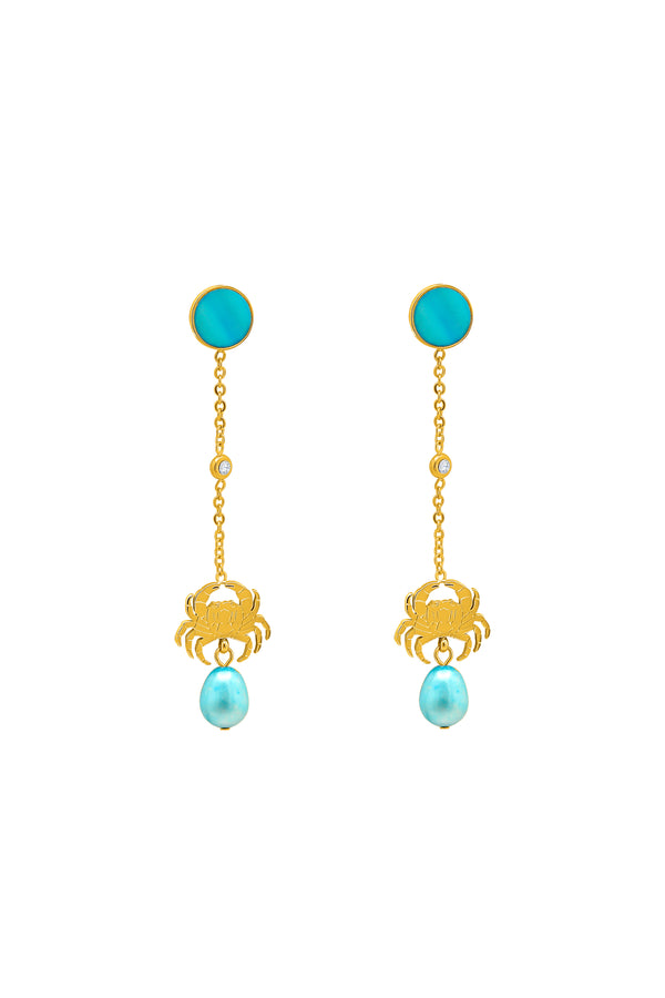 carisma Qabru Blue FreshWater Pearl Drop Earrings